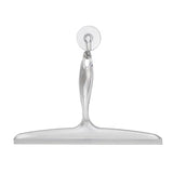 iDesign Plastic Bath Squeegee for Glass with Suction Hook Holder - 12", Clear