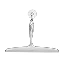 iDesign Plastic Bath Squeegee for Glass with Suction Hook Holder - 12", Clear