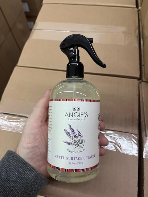 Angie's Natural Multi-Surface Cleaner, 100% Natural Formula, No Harsh Chemicals, Phosphate-Free, Sulfate-Free, Spray Bottle
