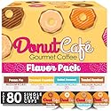 Donut Café - Gourmet Coffee Medium Roast Flavored Variety Pack - Pecan Pie, Coconut Crumble, Salted Caramel, Toasted Hazelnut - Single Serve Coffee