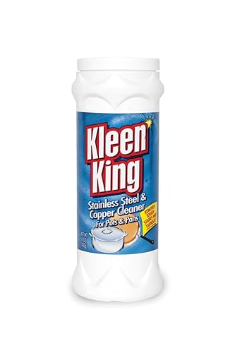 King Kleen Stainless Steel Cookware Cleaner and Copper Cleaner (14 oz, 1 Pack) Helps Remove Stains and Tarnish from Pots and Pans, Multi-Purpose Metal