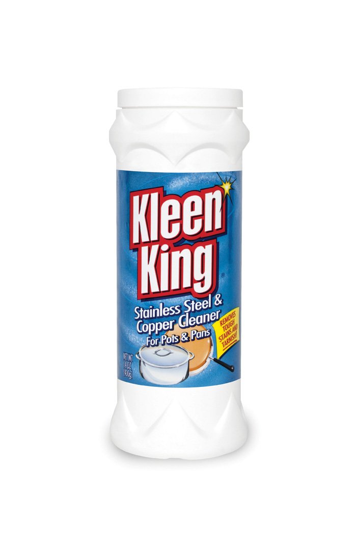 King Kleen Stainless Steel Cookware Cleaner and Copper Cleaner (14 oz, 1 Pack) Helps Remove Stains and Tarnish from Pots and Pans, Multi-Purpose Metal