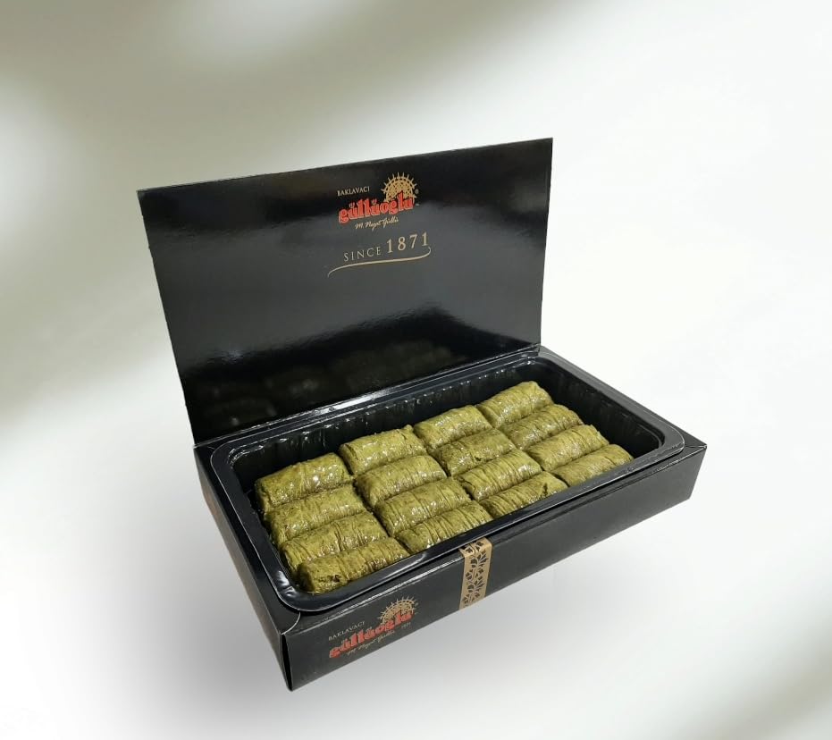 Gulluoglu Pistachio Wrap 42 pieces (3.3 lb - 1500 gr), daily fresh shipment from Istanbul/Turkey