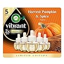 Air Wick Plug in Scented Oil Refill, Infused with Essential Oils, Plug in Air Fresheners for Home, Fall Scent, Fall Décor, Harvest Pumpkin & Spice, 5