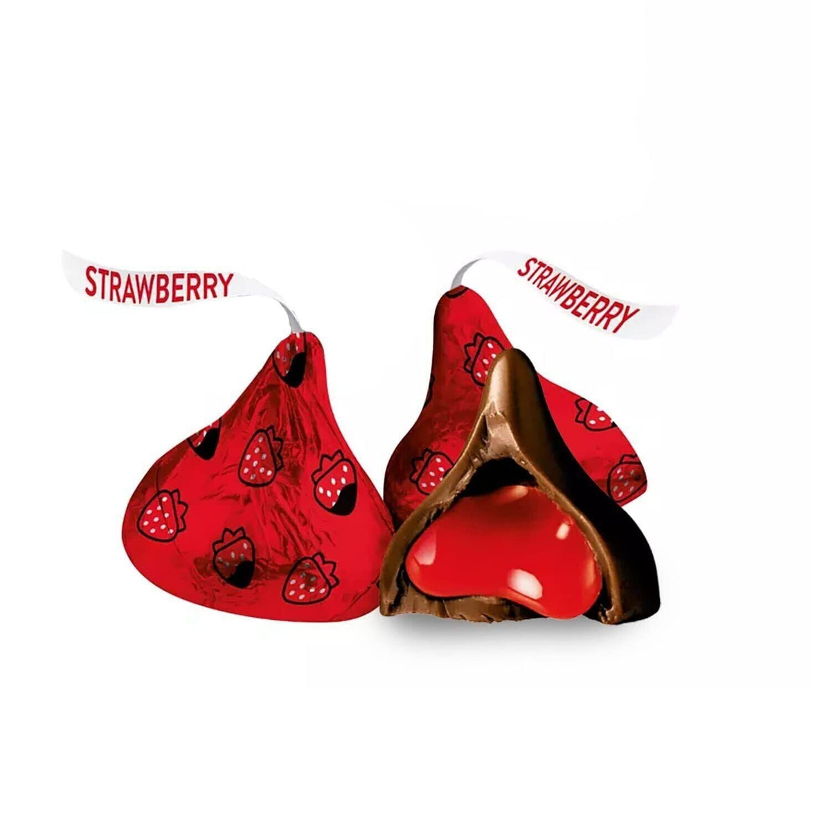 Candykrave Hershey'es Kisses Strawberry Dipped Chocolate Candy- 1lb (100 pcs) - Bulk Pack of Chocolate Covered Valentine's Day Candy, Bulk Chocolate