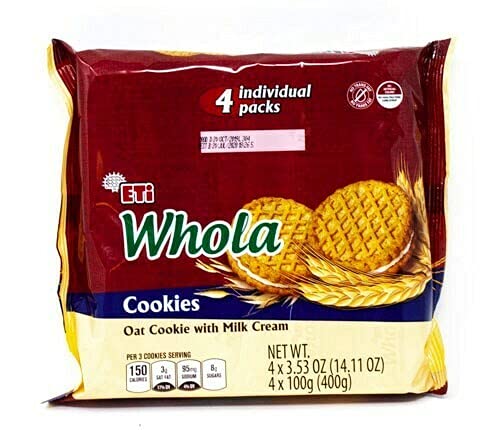 Eti WHOLA DIGESTIVE OAT COOKIES WITH MILK CREAM 400GR - Halal