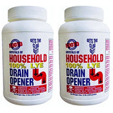 Rooto 1030 Drain Cleaner With Lye, 1 lb, 2 Piece