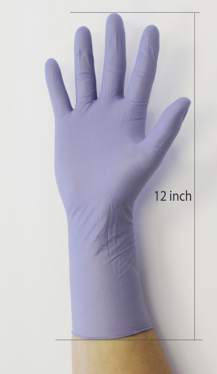 Nitrile Disposable Gloves - Infi-Touch Nitrile Gloves Powder Free - Hypoallergenic, 12" Gloves, Steel Blue, (50 Count, Medium)