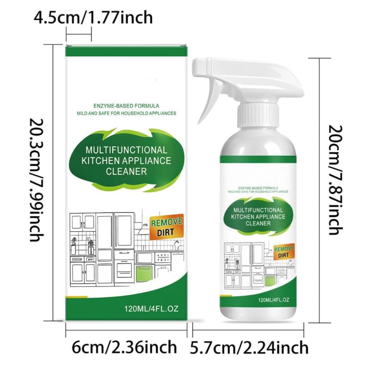 Multifunctional Kitchen Appliance Cleaner, Natural Kitchen Cleaner Spray, Daily Kitchen Multi-surface Cleaning Mild Spray,Fast-Acting & Deep Clean