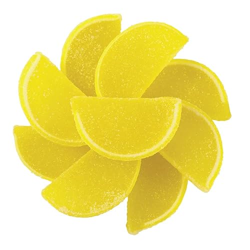 NY Spice Shop Lemon Fruit Slices Candy - 1 Pound Citrus Flavor Chewy Jelly Fruit Slices Candy - Old Fashioned Sliced Lemon Fruits Gummies - Gummies