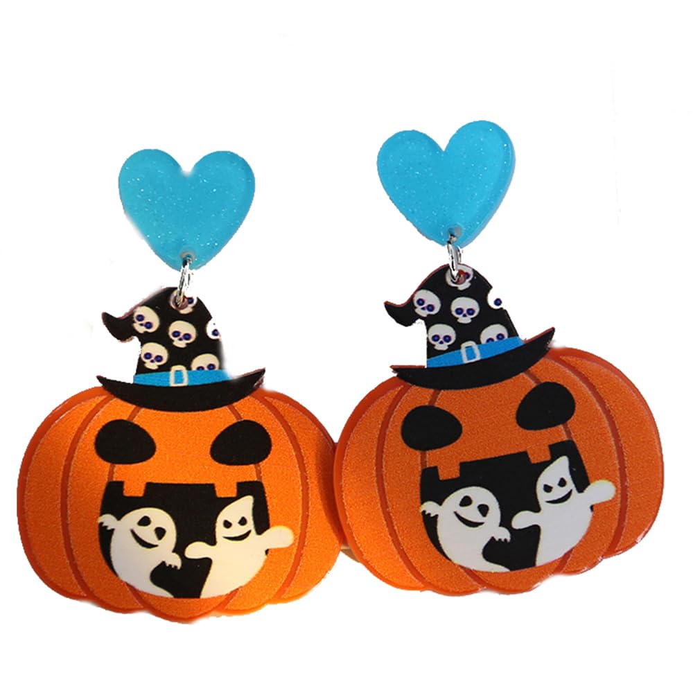 Cartoon pumpkin earrings, ghost earrings, love lips acrylic earrings earrings (Style 3)