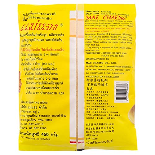 Mae Chaeng Brand, Instant Ginger Beverage, Ginger Powder( Refill Pack ), Size 450g