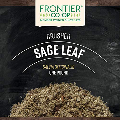 Frontier Co-op Sage Leaf, Crushed, Kosher | 1 lb. Bulk Bag | Salvia officinalis L.