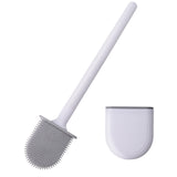 Small Silicone Toilet Brush with Crevice Brush-Silicone Bristles, Gentle on Toilets | Bathroom Accessories for RVs, Trailers, Campers | Anti-Roll