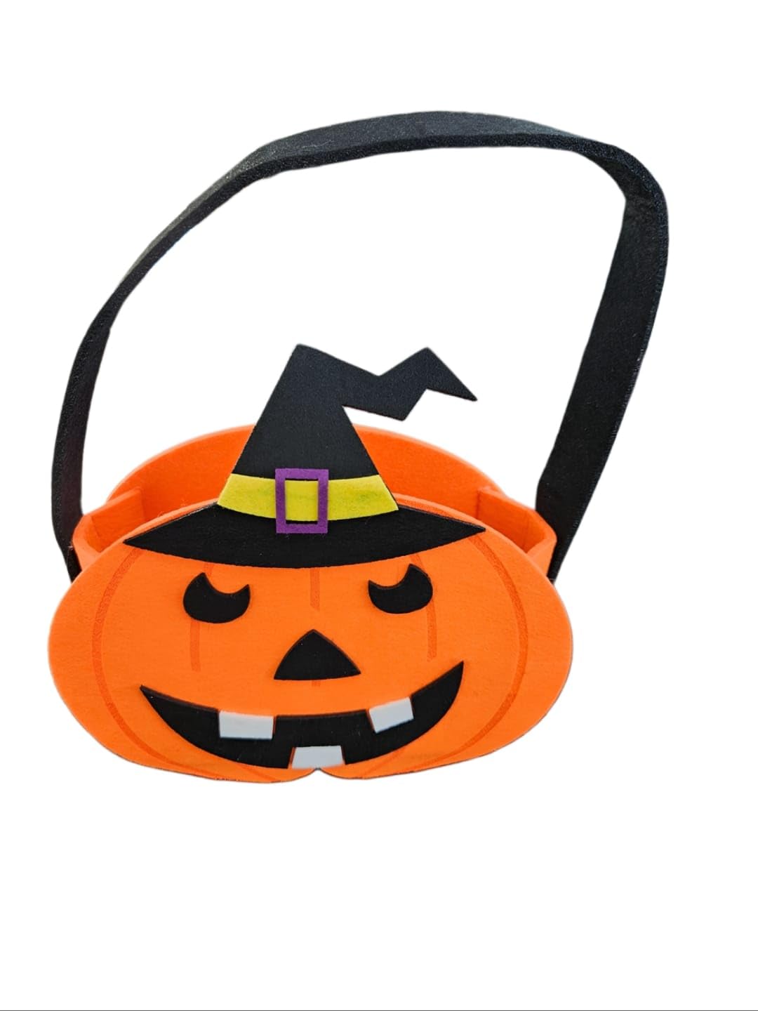 HUBZ Halloween Felt Trick or Treat Baskets, 6 Pack, Pumpkin, Witch, Pirate Themes, 5.5 x 3 x 6.7 in