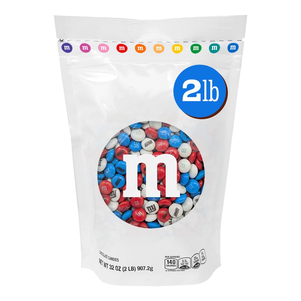 M&M'S NFL New York Giants Milk Chocolate, 2 lb Bulk Bag