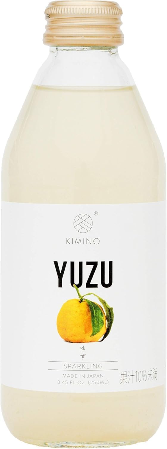 Kimino Sparkling Yuzu Juice - Japanese Yuzu Drink, All Natural Ingredients, Organic Sugar Cane, Hand Picked Shikoku - Sparkling Soda, Vitamin C