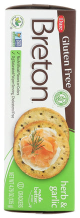 Dare Breton Gluten Free Crackers, Herb and Garlic, 4.76 Ounce (Pack of 6) by Dare