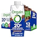 Orgain Clean Protein Shake, Grass Fed Dairy, Creamy Chocolate Fudge - 20g Whey High Protein, Kosher, Ready to Drink, Low Net Carbs, Gluten Free, No