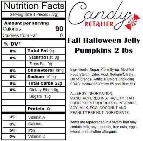 Candy Retailer Fall Jelly Pumpkins 2 lbs