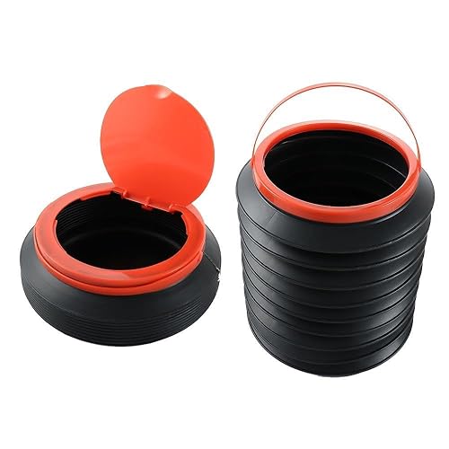 Collapsible Bucket with Lid for Car, Plastic Bucket for Sand or Beach, Portable Water Bucket for Cleaning, Fishing Water Pail