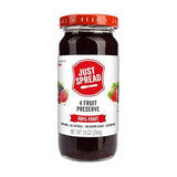 Just Spread 100% Fruit Preserve | Made with Real Fruit Pieces & Only 4 Ingredients | Gluten Free, Vegan, Non GMO, No Added Sugar | 10oz Jar (4 Flavor