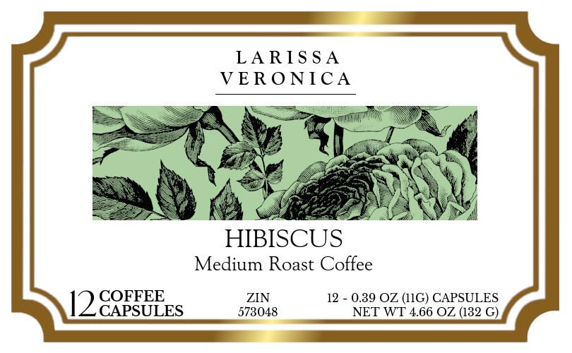 Hibiscus Medium Roast Coffee (Single Serve K-Cup Pods) (Gourmet, Naturally Flavored, Whole Coffee Beans) (12 pods, ZIN: 573048)