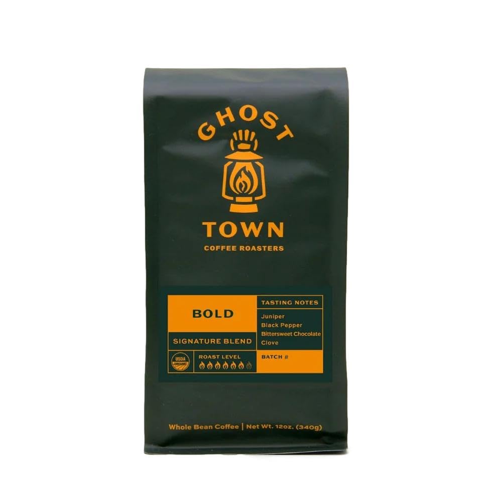 Ghost Town Coffee Roasters "Bold Blend" Dark Roasted Organic Whole Bean Coffee - 5 Pound Bag