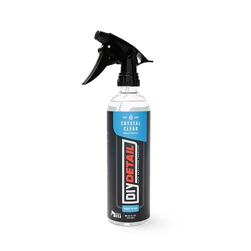 diy detail Crystal Clear Car Glass Cleaner - Streak-Free, Easy Wipe Formula for Interior & Exterior Auto Windows - Professional Grade for Spotless