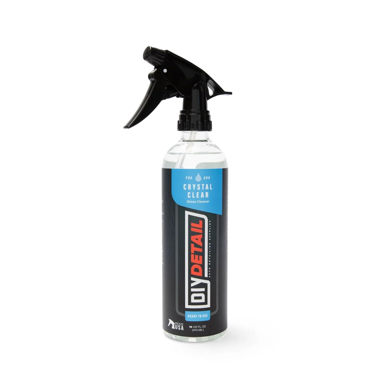 diy detail Crystal Clear Car Glass Cleaner - Streak-Free, Easy Wipe Formula for Interior & Exterior Auto Windows - Professional Grade for Spotless