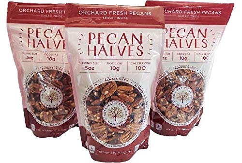 Orchard Fresh Raw Pecan Halves 3-Pound | Millican Pecan since 1888 | San Saba, Texas