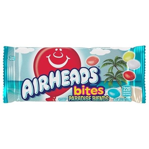 Airheads Paradise Blends Bites (Pack of 18) - Assorted Fruit Chewy Candy Bites with Exotic Paradise Flavors - Perfect for Parties, Lunchboxes, Gifts