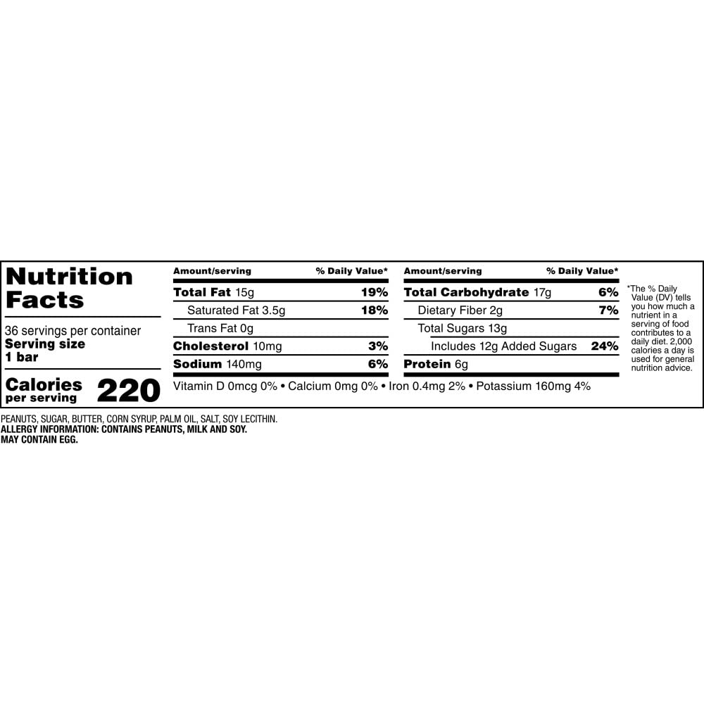 MUNCH Peanut Bar Gluten-Free LOW GLYCEMIC Individually Wrapped, Candy Bulk Box, Single Full Size Single, 1.42-Ounce Bar, 36-Count