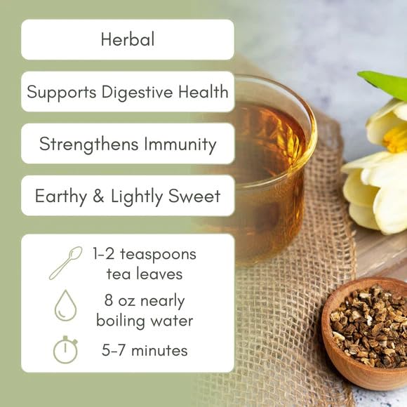 Organic Burdock Root Loose Leaf Tea - 2oz Bag (Approx. 30 Servings) | Full Leaf Tea Co.