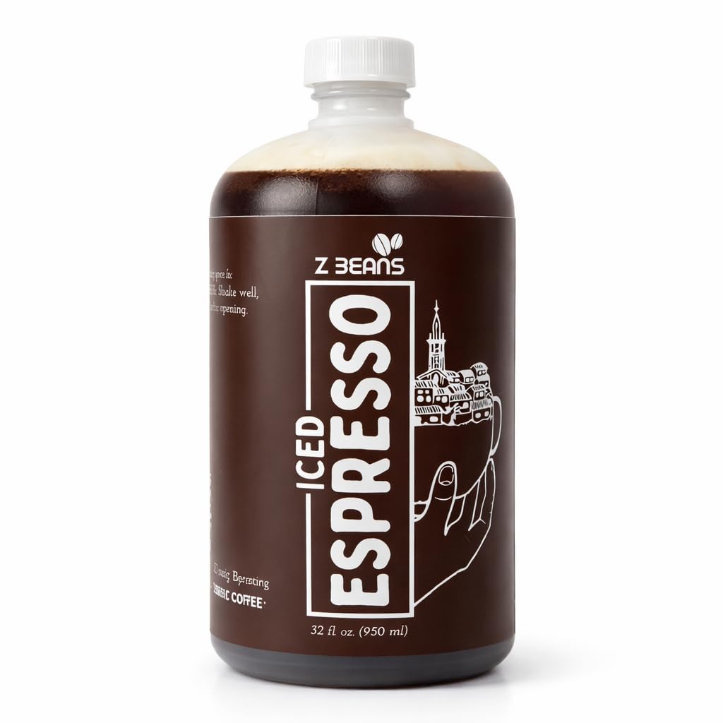 Z Beans Iced Espresso Concentrate 32 fl oz - Dark Roast Single Origin Ecuador Arabica Coffee for Lattes Macchiatos and Americanos, 16 Servings, 2