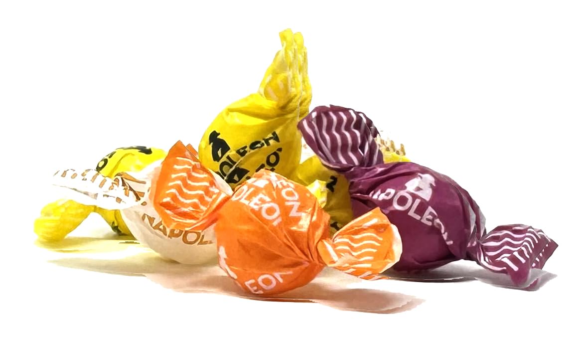 Napoleon Sour Fruit Balls Individually Wrapped Hard Candy Sour Fruit Mix Gluten-Free, Dye-Free Candy 10 Ounces