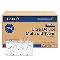 EZbrnd Ultra Deluxe 2ply+ MULTIFOLD Paper Towels, White, 15 pk x 120 Sheets, P2F5-UD (Large Sheet)