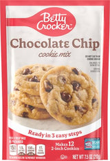 Betty Crocker Chocolate Chip Cookie Mix, Makes (12) 2-inch Cookies, 7.5 oz.