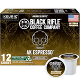 Black Rifle Coffee Company AK Espresso, 12 Count, Medium Roast K Cups - Single Serve K Cups Coffee Pods - Kcup Pods Compatible with Keurig 1.0 & 2.0