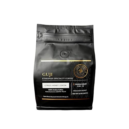 Lily's Coffee Specialty Ethiopian Guji Coffee,Natural Process,Whole Bean Coffee,Single-Origin,Medium Roast,100% Arabica Coffee,Notes of Rich
