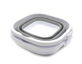 SAMMART Set of 2-2.6L (0.68 Gallon) Super Mini Sqare Collapsible Plastic Bucket - Foldable Square Tub - Portable Fishing Water Pail - Space Saving