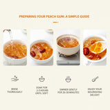 Premium Wild Peach Gum Resin - 7.05oz (200g) | All-Natural, Gluten-Free, Zero Sugar | Vegan Superfood for Soups, Desserts & Herbal Tea