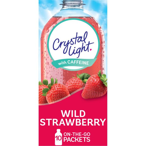 Crystal Light Energy Drink Mix Variety Pack, Zero Sugar Powdered Beverage Mix for Water Flavoring and Low Calorie Energy Drinks, Wild Strawberry