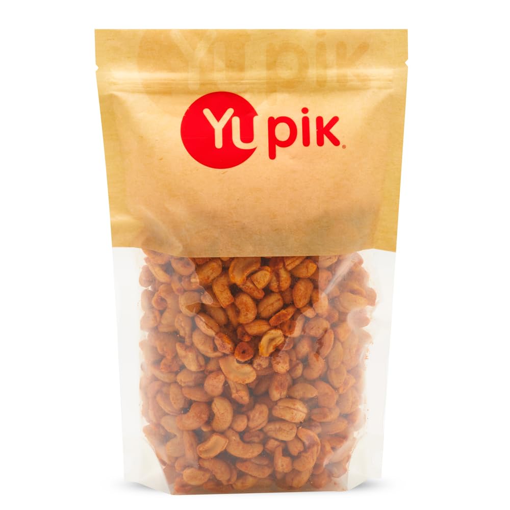 Yupik BBQ Cashews, 2.2 lb (35.2 oz), Kosher, Vegan, Roasted Salted Nuts, Seasoned Nuts with Spices, Unique Smoky Flavor, Source of Protein & Iron