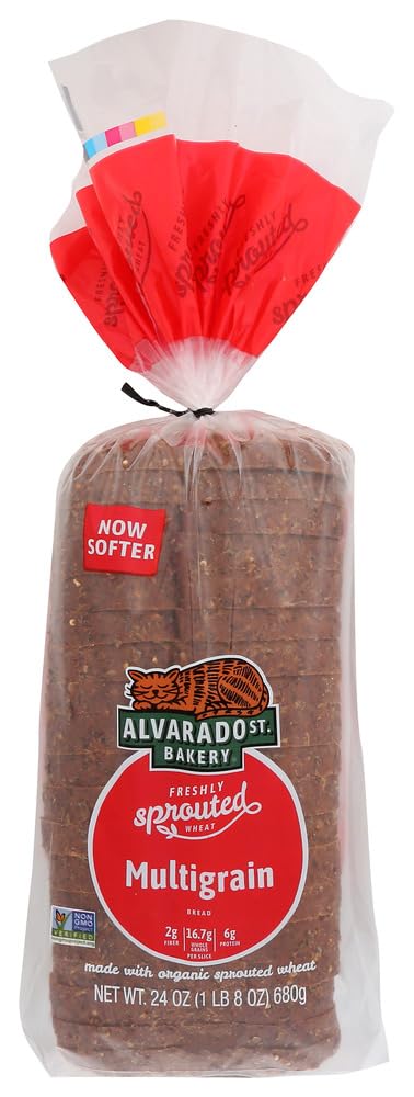 Alvarado Street Bakery Organic Sprouted Wheat Multi-Grain Bread, 24 Ounce -- 6 per case.