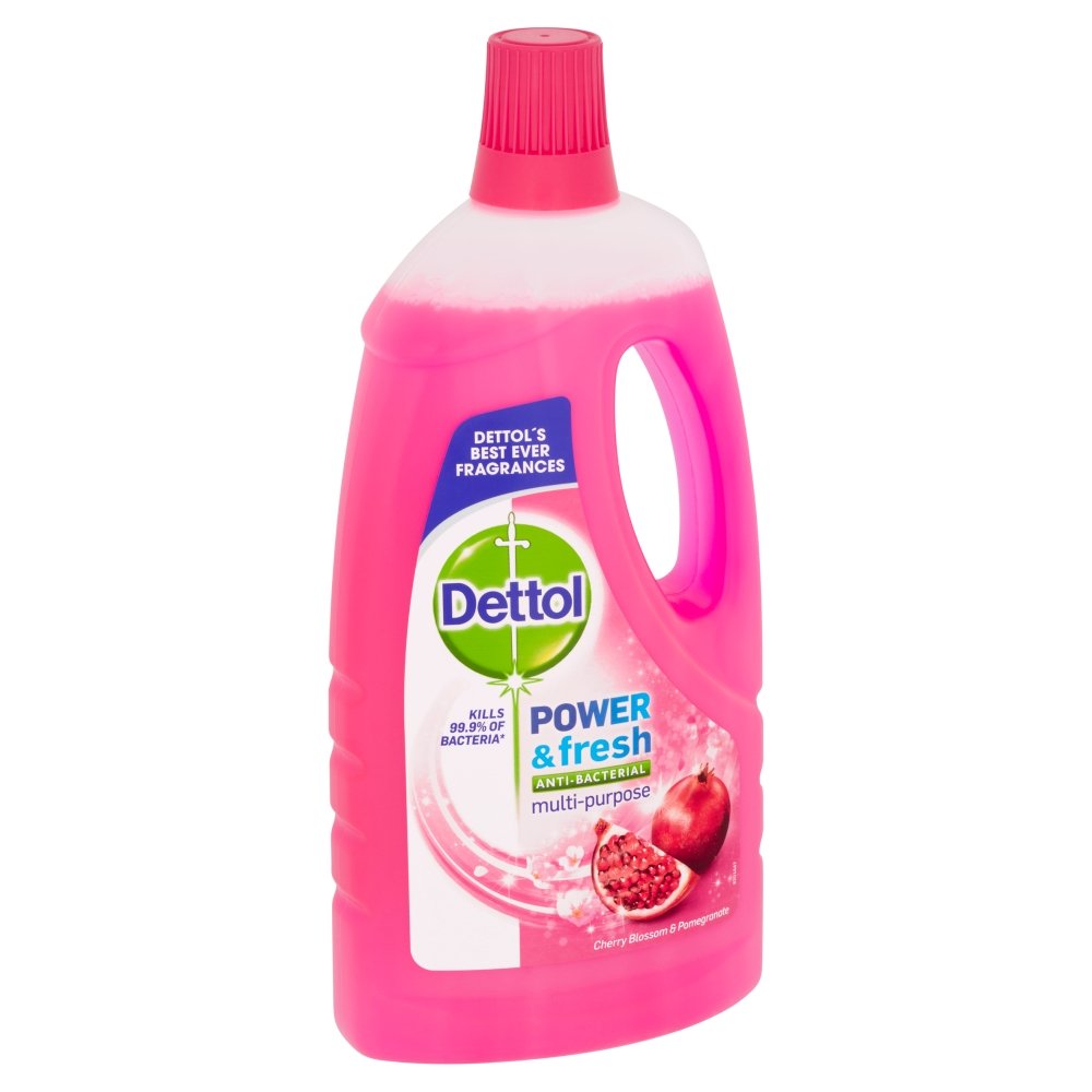 Dettol Power and Fresh Multi Purpose Cleaner Cherry Blossom/ Pomegranate Liquid 1 Litre (Pack of Six)