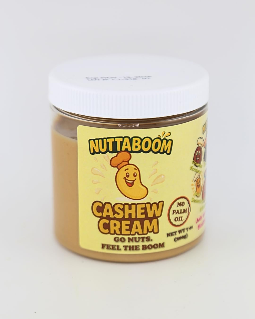 Cashew Cream Spread - Nuttaboom - Natural Nut Butter with Shea Butter & Organic Coconut Oil, No Palm Oil, Healthy Bread & Toast Spread, Made in USA