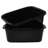Taysisiter 18 Quart Plastic Rectangular Dish Pan, Black Washing Basin, 2 Packs