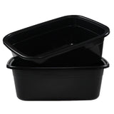 Taysisiter 18 Quart Plastic Rectangular Dish Pan, Black Washing Basin, 2 Packs