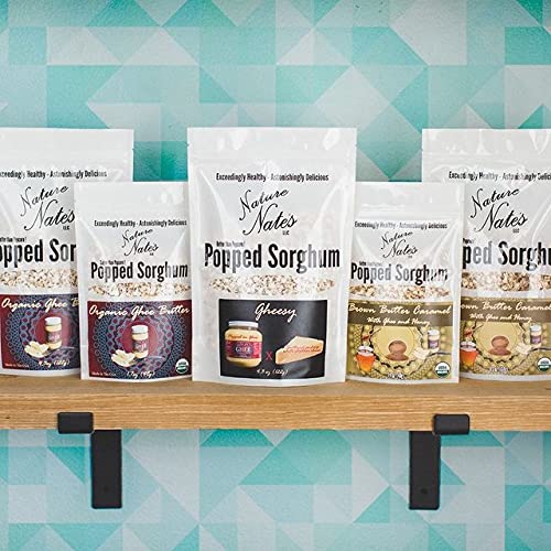 Nature Nate’s Popped Sorghum, Popcorn Alternative, Ghee Butter - Organic, Keto & Gluten Free, Healthy Snacks, Better Than Popcorn, Made in USA - 4.3